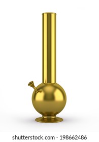 Gold Bong Isolated On White Background 3D