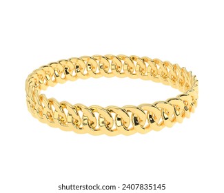 Gold bracelet isolated on background. 3d rendering - illustration