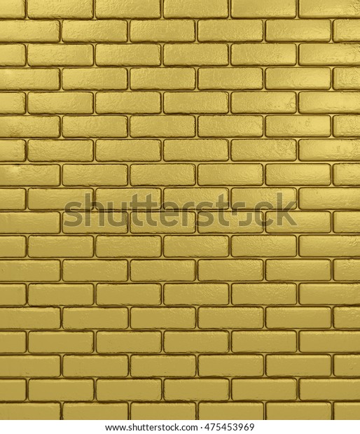 Gold Brick Wall Texture Background 3d Stock Illustration 475453969