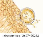 gold bubble serum on layer skin