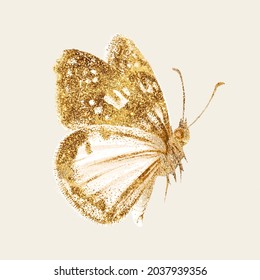 Gold Butterfly Sparkly Diary Illustration