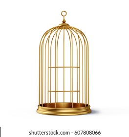 gold cage isolated on a white background