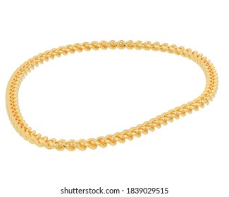 Gold chain isolated on white background. 3d rendering - illustration