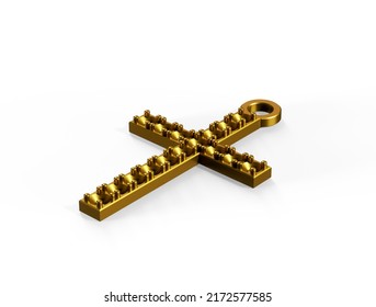 Gold Christian Cross 3d Render