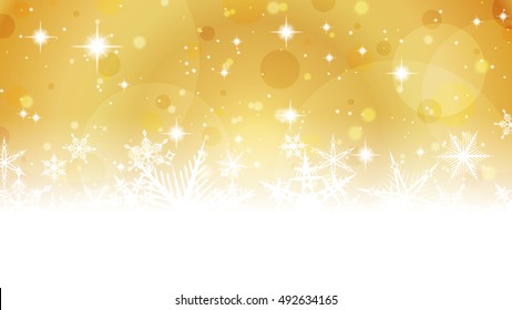 Gold Christmas Background With Snowflakes