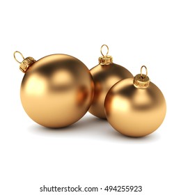 Gold Christmas Ball, 3D Illustration