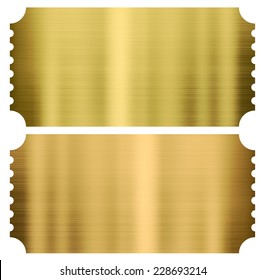 gold cinema or theather tickets set isolated on white