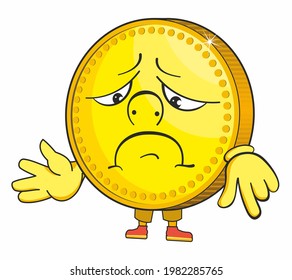 Gold Coin Cute Cartoon Emoticon Mascot Stock Illustration 1982285765 ...