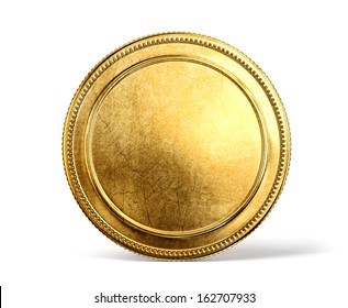 gold coin isolated on a white background