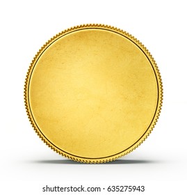 Gold Coin Isolated On A White. 3d Illustration