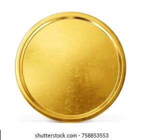 Gold Coin Isolated On White Background. 3d Illustration