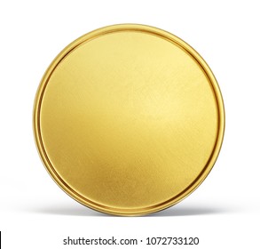 Gold Coin Sign Isolated On A White Backgrond. 3d Illustration