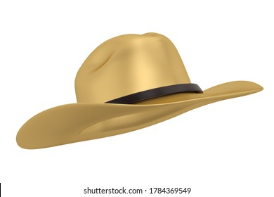 white and gold cowboy hat