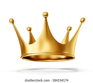 Gold Crown Isolated On A White Background