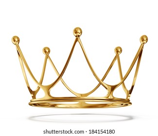 Gold Crown Isolated On A White Background