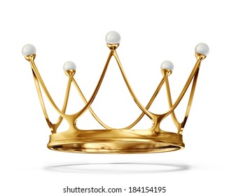 Gold Crown Isolated On A White Background