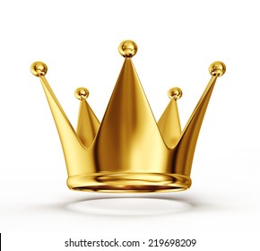 Gold Crown Isolated On A White Background