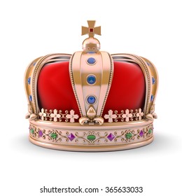 Gold Crown On A White Background