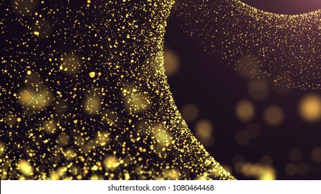 Gold Dust Particles Background