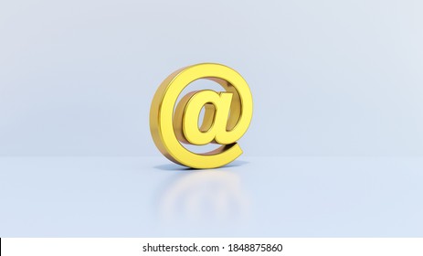 Gold Email Icon On A White Background. 3D Illustration 3D Render