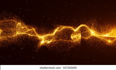 Gold Energy Wave Particle Element.