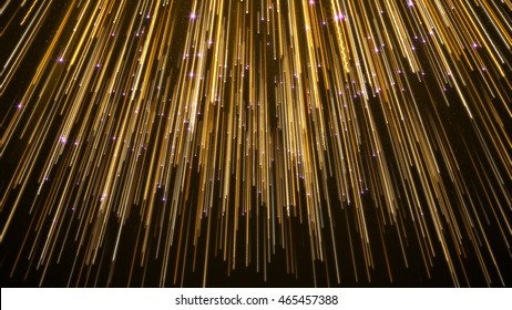 Gold Falling Light Streak Glamour Abstract Background.