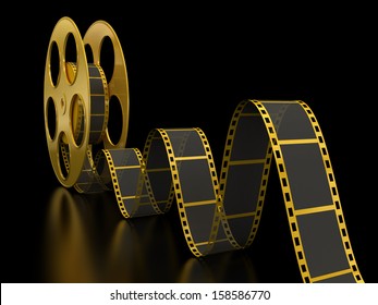 Gold Film Strip On Black