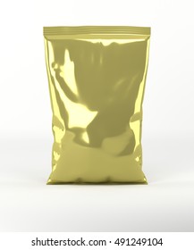 Gold Foil Bag - 3d Illustration