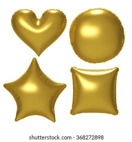 Gold Foil Balloon Set With Clipping Path
