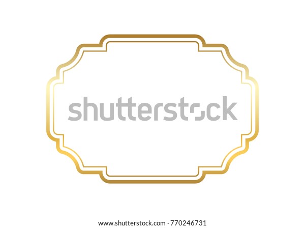 金枠 美しいシンプルな金色のデザイン 白い背景にビンテージスタイルの装飾的な枠 優美な金色の絵柄 空のコピースペースの装飾 写真 バナーイラスト のイラスト素材