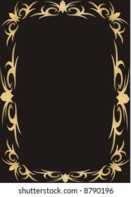 Gold Frame On Black Background Vector Stock Illustration 8790196 ...