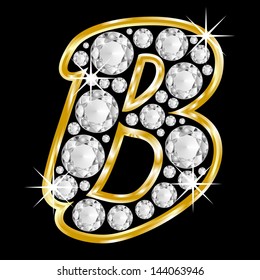 Gold Framed Alphabet Letter B Filled Stock Illustration 144063946 ...