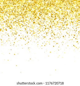 Gold Glitter Falling Particles On White Background. Raster Version