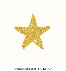 Gold Glitter Star. Raster Version