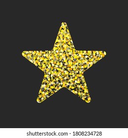 Gold glitter star. Symbol of achievements, victories or award. Design element for advertising poster for cafe, boutique and restaurant, jewelry, fashion and party.  - Powered by Shutterstock