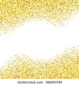 Gold Glitter Texture Borders Over White Stock Illustration 586093784 ...