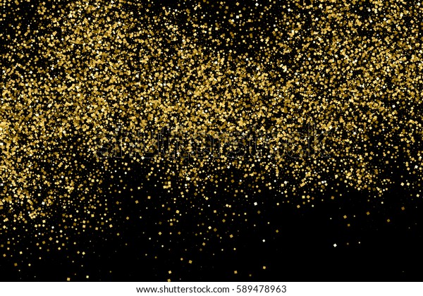 Gold Glitter Texture Isolated On Black Stock Illustration 589478963