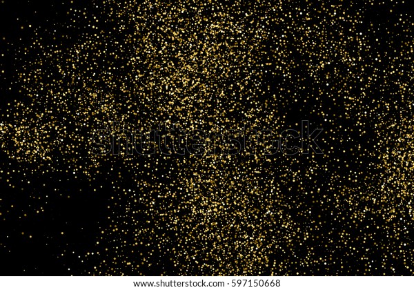 Gold Glitter Texture Isolated On Black Stock Illustration 597150668