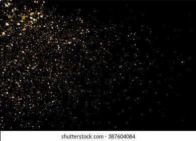 Gold Glitter Texture On Black Background Stock Illustration 387604084 ...