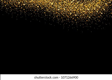 Black Background Gold Glitter Sparkle Greeting Stock Illustration 345714260