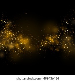 Gold Glittering Star Magic Dust On Background.Particles For Your Product.