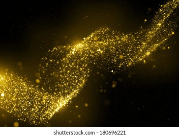 Gold Glittering Stars Dust Spiral Background Stock Illustration ...