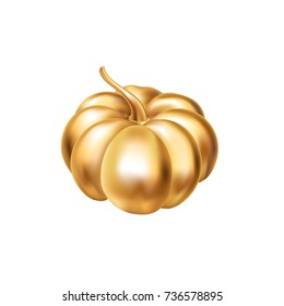 Gold Halloween Pumpkin Decoration