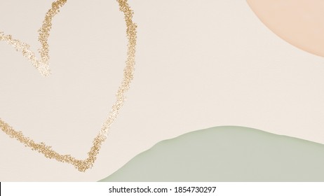 Gold Heart Neutral Earth Tone Background