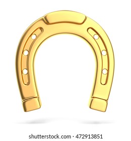 Gold Horseshoe, 3D Illustration