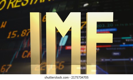 gold imp text on business concept 3d rendering