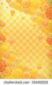 Gold Japanese Flower Background Stock Illustration 356503235