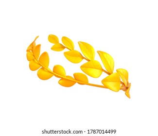 Gold Laurel Crown In 3D Rendering.