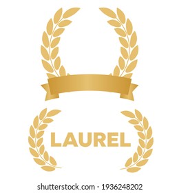 gold laurel wreath. Laurel wreath with golden ribbon. - Powered by Shutterstock