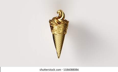 Ice Cream Cone Gold Images Stock Photos Vectors Shutterstock